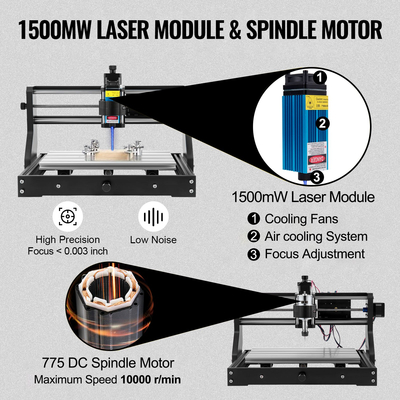 VEVOR Cnc 3018 Pro 15W Cnc 3018 300×180×45mm Cnc Machine GRBL Control Mini Laser Engraver With Offline Controller Μηχάνημα χάραξης λέιζερ 3 αξόνων για λάξευση πλαστικού ακρυλικού ξύλου PVC