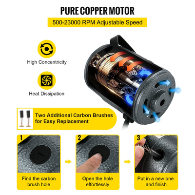 VEVOR Flex S Haft Grinder 380W Rotary Tool 500-23000RPM Rotary Carver with 1/4&quot; 3-Jaw Chuck &amp; Stepless Speed ​​Foot Hanging Grinding Machine 131PCS Αξεσουάρ για λείανση κοσμημάτων DIY