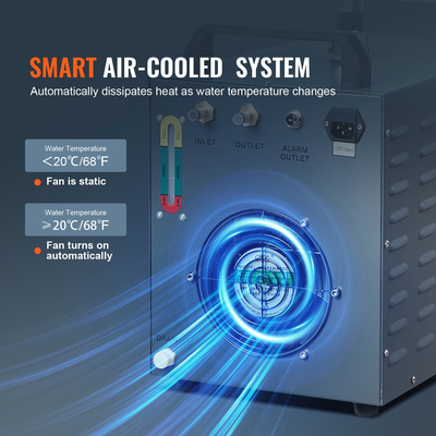 VEVOR Industrial Water Chiller CW-3000 Aircooled Industrial Water Chiller System Cooling with 12L Water Tank Cap, 12L/min Max. Ρυθμός ροής, για Σωλήνας λέιζερ μηχανής ψύξης μηχανής χαρακτικής λέιζερ