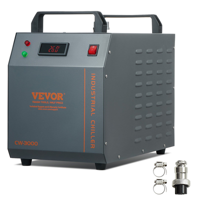 VEVOR Industrial Water Chiller CW-3000 Aircooled Industrial Water Chiller System Cooling with 12L Water Tank Cap, 12L/min Max. Ρυθμός ροής, για Σωλήνας λέιζερ μηχανής ψύξης μηχανής χαρακτικής λέιζερ
