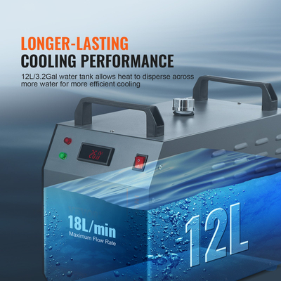 VEVOR Industrial Water Chiller CW-3000(PRO), 150W Air Cooled Industrial Water Chiller System Cooling with Water 12L Tank, 18L/min Max Flow Rate, for Laser Engraving Machine Cooling Machine
