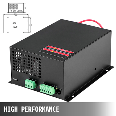 VEVOR Laser Power Supply 80W for Co2 Laser Engraver Power Supply Laser Tube Laser Power Box for Laser Cutter Engraving Machine