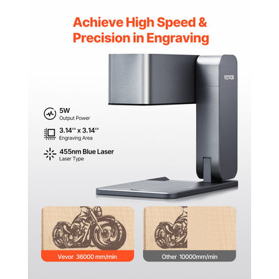 Φορητό VEVOR Laser Engraver 600 mm/s 5W Χειροκίνητη Μηχανή Χαρακτικής υψηλής ταχύτητας