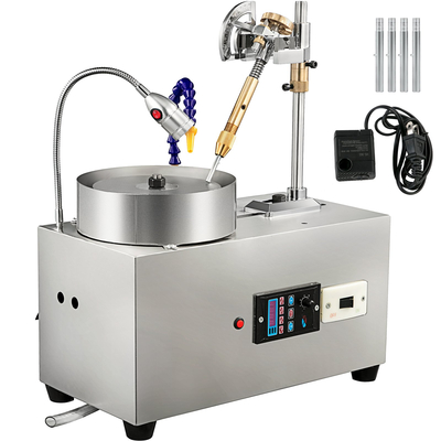 VEVOR Gem Faceting Machine 6inch Jewelry Polisher Rock Polisher Gem cutting Machine Lapidary Grinder Polisher Machine Lapidary Equipment with Water Pump Mechanical Handle for Gem Jade Stone Jewelry