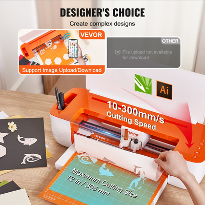 Μηχάνημα κοπής βινυλίου VEVOR, Μηχάνημα κοπής με συνδεσιμότητα Bluetooth DIY, Συμβατό με iOS, Android, Windows και Mac, Περιλαμβάνονται τεράστια σχέδια, για δημιουργία προσαρμοσμένων καρτών, διακόσμηση σπιτιού