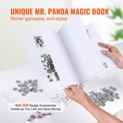 Μηχάνημα κατασκευής κουμπιών VEVOR, 0,98 ιντσών/25 χιλ. καρφιτσών, κιτ τύπου σήματος χωρίς εγκατάσταση, προμήθειες κατασκευής κουμπιών για παιδιά DIY με κουμπιά 500 τμχ, κυκλοκόφτης, μαγικό βιβλίο