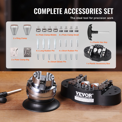 VEVOR 3 ιντσών χαρακτικό μπλοκ μπλοκ μπάλα μέγγενη με προσάρτημα 30 τμχ Ένθετα διαμάντια Πλήρες σετ Μέγγενη μπάλλας Εργαλείο ρύθμισης χάραξης για χειροποίητα κοσμήματα