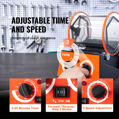 VEVOR 3kg περιστροφική περιστρεφόμενη στίλβωση επιφάνειας γυαλιστικό κοσμήματα στίλβωση φινίρισμα μηχανή Gem DIY