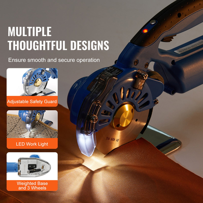 VEVOR Fabric Cutter 5-τάχυτο ασύρματο ηλεκτρικό περιστροφικό μηχάνημα κοπής υφασμάτων