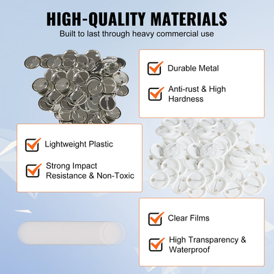 VEVOR 1,25&quot; 32mm Button Badge Parts Supplies for Button Maker Machine 500 Sets