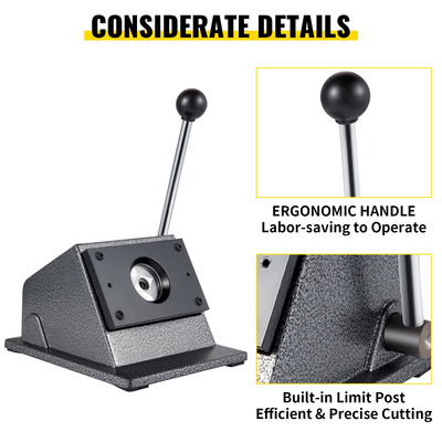 VEVOR Graphic Punch Die Cutter 1-3/4&quot;/44mm Round Punch Die Cutter Χυτοσίδηρος Εγχειρίδιο Graphic Punch Press Button Badge Maker 0,05&quot;/1,5mm πάχος κοπής Γραφικός κόφτης μήτρας με ατσάλινη λεπίδα για την κατασκευή σημάτων