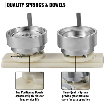 VEVOR Badge Punching Die 2 ιντσών/50mm Στρογγυλή μήτρα διάτρησης με ABS Slide Button Die Maker Badge Steel Part Core από κράμα αλουμινίου Συμβατό με μηχανή κατασκευής κουμπιών για σήματα με λογότυπο DIY