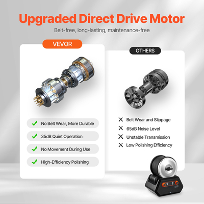 VEVOR Rock Tumbler Kit 4 lbs Rock Polisher 9 Speeds 9-day Timer with Grits