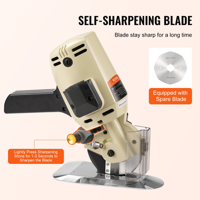 VEVOR Fabric Cutter 250W Electric Rotary Fabric Cutting Machine 1,1&quot; Πάχος