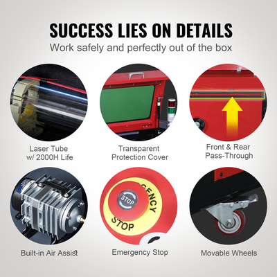 VEVOR 60W CO2 Laser Engraver Engraving Carving Print Machine 400x600 mm Κρεβάτι εργασίας