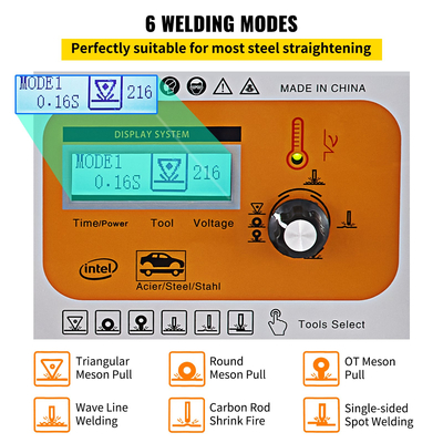 VEVOR Stud Welder Dent Repair Kit, 3 KW 220 V Spot Welder Dent Puller με 2 πιστόλια συγκόλλησης, 6 Modes Spot Welding Machine with LCD για επισκευή βαθουλωμάτων αμαξώματος αυτοκινήτου