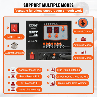 VEVOR 3KW Dent Puller, Welder Vehicle Repair Puller Puller Panel Spot Dent Spotter