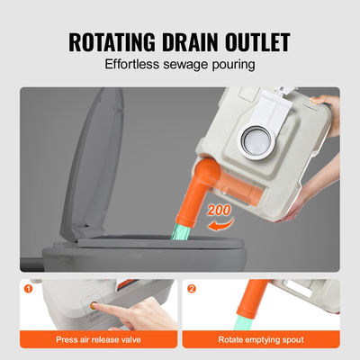 Φορητή τουαλέτα VEVOR για κάμπινγκ, Porta Potty με τσάντα μεταφοράς, 20 L Waste Tank &amp; 12 L Flush Tank, Push-Button Flush Commode με ένδειξη στάθμης, για ενήλικες Kids Camping Car RV Trips