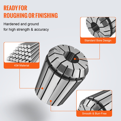 VEVOR 25 τεμ. ER32 Collet Set, 1/16&#039;&#039;-13/16&#039;&#039;, ER32 Spring Collet Chuck Set, 0,0006&quot;/15 μm TIR Lathe Chuck Tool with 25 Labeled Storage Boxes, for CNC Graving Machine Press Milling Lathe Tool Drill