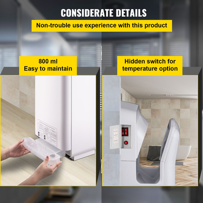 Δροσερό στεγνωτήριο χεριών υψηλής ταχύτητας Αυτόματος υπέρυθρος άσπρος στεγνωτήρας χεριών υψηλής ταχύτητας, Ηλεκτρικός εμπορικός στεγνωτήρας χεριών λεπίδων, Χέρι στεγνωτήρα αέρα με τοίχο διήθησης