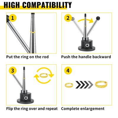 VEVOR φορείο δαχτυλιδιών νομισμάτων οζώδες σιδερένιο φορείο μεγέθους με μεγέθη ΗΠΑ 1-14 Εργαλείο φορείου με δαχτυλίδι Four Splines Ring Size Enlarger Tool Jewelry Forming Metal Repair for Jewelry Repair Store