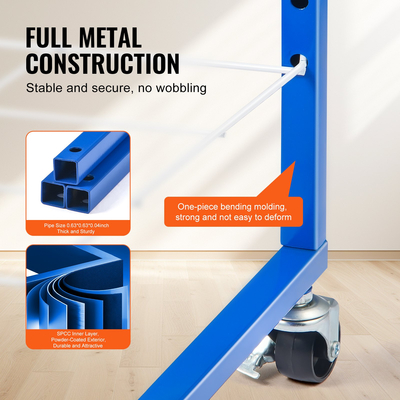 VEVOR Art Drying Rack 25 Removable Shelves Paint Drying Rack with Wheels Blue