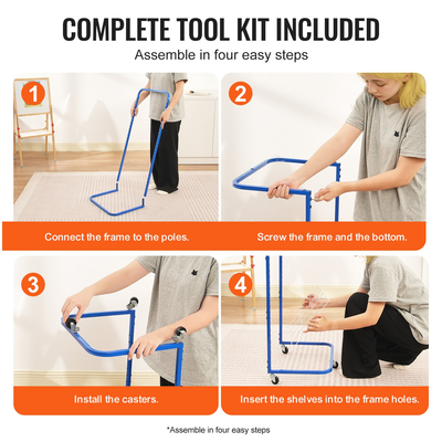 VEVOR Art Drying Rack 25 Removable Shelves Paint Drying Rack with Wheels Blue