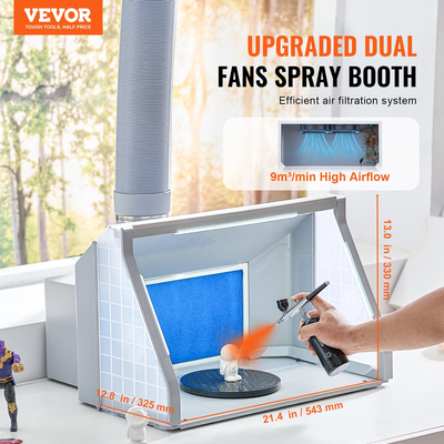 VEVOR Airbrush Booth Spray Dual-Fans Portable Hobby Airbrush Paint Booth Spray Booth