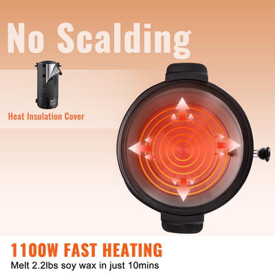 VEVOR Wax Melter για Κεριά Ηλεκτρική Κατσαρόλα 10 λίτρων για επαγγελματική ή οικιακή χρήση