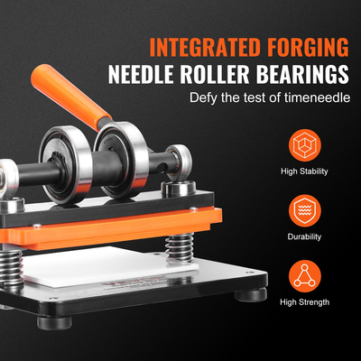 Δερμάτινη μηχανή κοπής VEVOR, 7,1 x 3,9 σε ανάγλυφη πλάκα χειροκίνητη μήτρα κοπής, 0,47 σε μηχανή κοπής πίεσης δερμάτινη ανάγλυφη μηχανή, Μηχάνημα κοπής διπλών αξόνων οδηγού για διάφορα υλικά