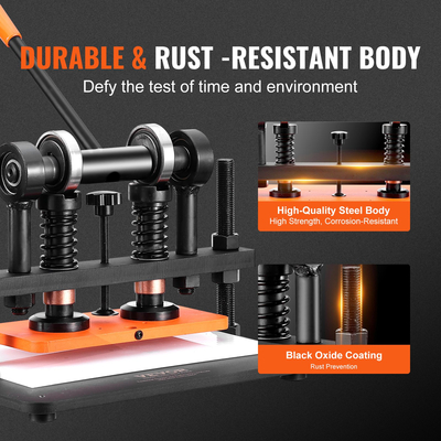 Δερμάτινη μηχανή κοπής VEVOR, 10,2 x 4,7 σε ανάγλυφη πλάκα χειροκίνητη μήτρα κοπής, 0,47 σε μηχανή κοπής πίεσης δερμάτινη ανάγλυφη μηχανή, μηχανή κοπής διπλού οδηγού άξονων για διάφορα υλικά
