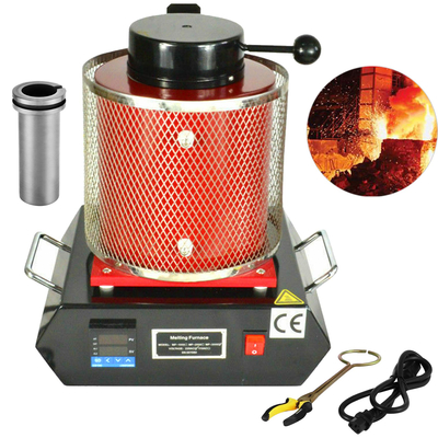 VEVOR 2kg Αυτόματος φούρνος τήξης 1800W Ψηφιακή μηχανή φούρνου τήξης 1100℃ Bar Pour Melt Silver Gold with Graphite Crucible B