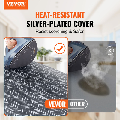 Επιτραπέζια σιδερώστρα VEVOR 23,4 x 14,4, Μικρή σιδερώστρα με κάλυμμα ανθεκτικό στη θερμότητα και 100% βαμβακερό κάλυμμα, μίνι σιδερώστρα με βαμβακερή στρώση βελόνας πάχους 7 mm για μικρούς χώρους, χρήση ταξιδιού