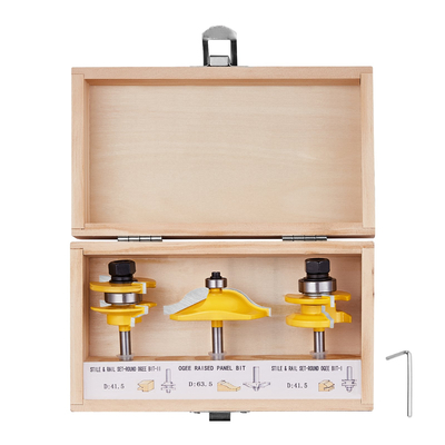 VEVOR Router Bits Σετ 3 τεμαχίων Carbide Router Bit 1/4 inch Shank Carrying case