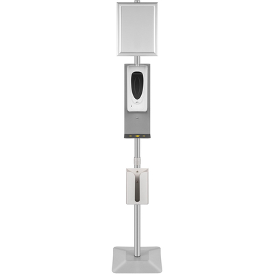 VEVOR Automatic Hand Dispenser with Stand, Infrared Sensing Sanitizing Station with Signboard &amp; Tissue Box, 1000 mL Hand Sanitizer Dispenser, 55&#039;&#039;-63&#039;&#039; H Hand Sanitizer Stand για το σπίτι και τους κοινόχρηστους χώρους