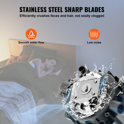 VEVOR Macerating Toilet System with Pump 800W Upflush Toilet For Underground