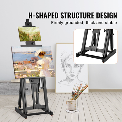 VEVOR Studio H-Frame Easel χωράει τέχνη καμβά έως 77&quot; Beechwood Artists Easel