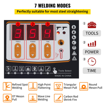VEVOR Stud Welder Dent Repair Kit, 3 KW 220 V Spot Welder Dent Puller με 2 πιστόλια συγκόλλησης, 7 Modes Spot Welding Machine για επισκευή βαθουλωμάτων αμαξώματος αυτοκινήτου, με λειτουργία ρύθμισης χρόνου