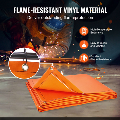 Οθόνη συγκόλλησης VEVOR με πλαίσιο, σήτες κουρτίνας συγκόλλησης 6&#039; x 8&#039;, προστατευτική οθόνη συγκόλλησης βινυλίου ανθεκτική στη φλόγα με 4 περιστρεφόμενους τροχούς (2 με δυνατότητα κλειδώματος) &amp; διαφανές παράθυρο για εργαστήριο/βιομηχανικό, κίτρινο