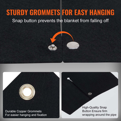 Κουβέρτα συγκόλλησης VEVOR, 12&quot; x 12&quot; Χαλάκι συγκόλλησης από ανθρακονήματα, ανθεκτικό στη θερμότητα έως 1800°F, προστατευτικό επίστρωμα προστασίας από φλόγα Οπή υδραυλικού φακού προπανίου, μαξιλαράκι συγκόλλησης με μεταλλικούς δακτύλιους για χάλκινο σωλήνα