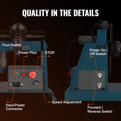 VEVOR 10KG Περιστροφικός Πίνακας Συγκόλλησης 0-90° Positioning Positioning Table 1-12RPM