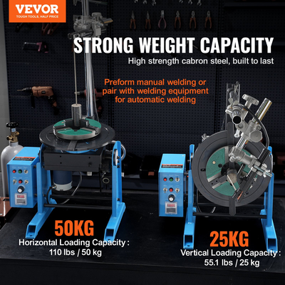 VEVOR 50KG Περιστροφικός Πίνακας Συγκόλλησης 0-90° Positioning Positioning 0,5-6RPM