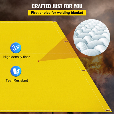 Κουβέρτα συγκόλλησης VEVOR 8 x 10 FT Κουβέρτα Fiberglass Heavy-Duty κουβέρτα επιβραδυντικά πυρκαγιάς για εύκολο κρέμασμα και προστασία από σπινθήρες και πιτσιλίσματα