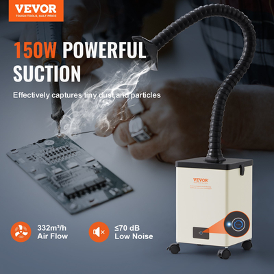 VEVOR 150W Solder Fume Smoke Extractor 3-Stage Filters 332 m³/h Ισχυρή αναρρόφηση
