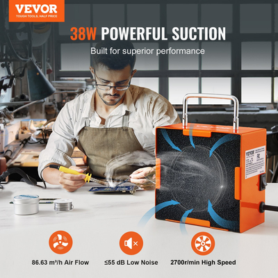 VEVOR 38W Desktop Solder Fume Smoke Extractor Φίλτρο αναρρόφησης 3 σταδίων 86,63 m³/h