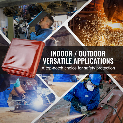 Οθόνη συγκόλλησης VEVOR με πλαίσιο, 6&#039; x 6&#039; 3 Οθόνες συγκόλλησης κουρτινών πάνελ, Οθόνη προστασίας συγκόλλησης βινυλίου στη φλόγα σε 12 περιστρεφόμενους τροχούς (6 με δυνατότητα κλειδώματος), κινητά &amp; επαγγελματικά για εργαστήριο, κόκκινο