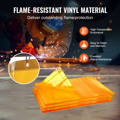 Οθόνη συγκόλλησης VEVOR με πλαίσιο, 6&#039; x 8&#039; 3 Οθόνες κουρτίνας συγκόλλησης πάνελ, Οθόνη προστασίας συγκόλλησης βινυλίου σε φλόγα σε 12 περιστρεφόμενους τροχούς (6 με δυνατότητα κλειδώματος), κινητά &amp; επαγγελματικά για συνεργείο, κίτρινο