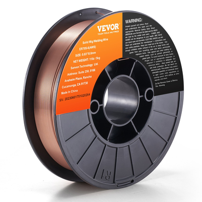 Σύρμα συγκόλλησης VEVOR Solid MIG, ER70S-6 0,030 ιντσών 11LBS με χαμηλό πιτσίλισμα και υψηλά επίπεδα αποοξειδωτών για συγκόλληση αερίου σε όλες τις θέσεις