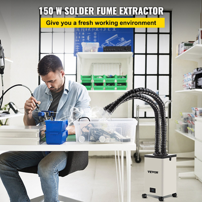 VEVOR Solder Fume Extractor, 150W 106 CFM Smoke Absorber, Φίλτρα 3 σταδίων 3 ταχυτήτων με σωλήνα για συγκόλληση, χάραξη με λέιζερ και συγκόλληση DIY