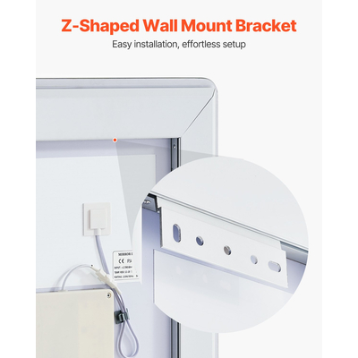 VEVOR LED Καθρέφτης Μπάνιου 3 Χρωμάτων Αντιθαμβωτικός Καθρέπτης Νεοκαπέδου 50 x 70cm